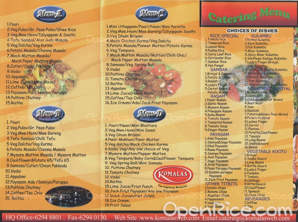 menu-at-maharaja-vegetarian-sweets-and-restaurant-markham