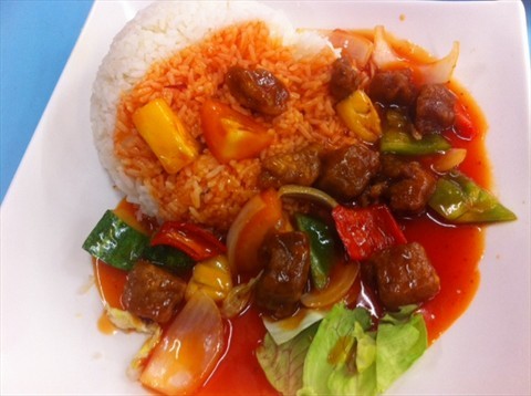 sweet n sour pork rice.