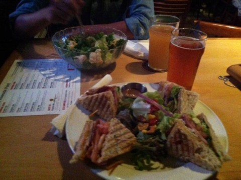 California Club sandwich and Ceasar salad