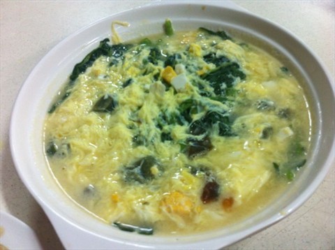 Spinach with 3 eggs