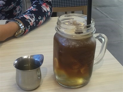 Thai Ice Coffee with Coconut Juice