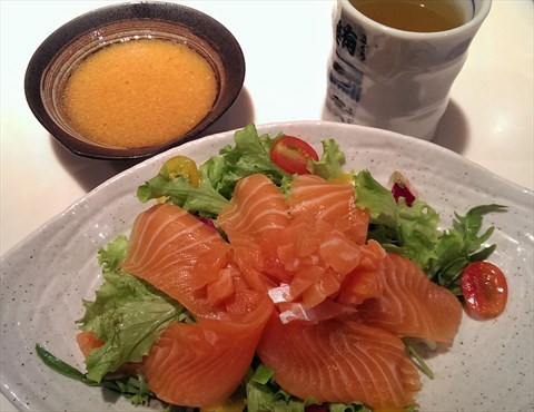 Sashimi Salad with Japanese Dressing
