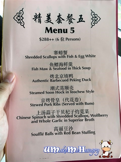 Menu for 6 Persons